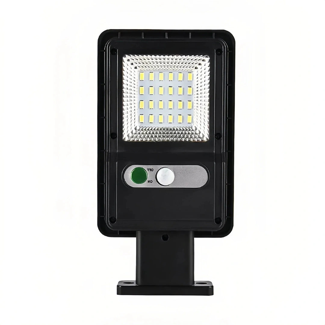 Foco solar moderno negro con sensor de movimiento LED IP65 para exterior