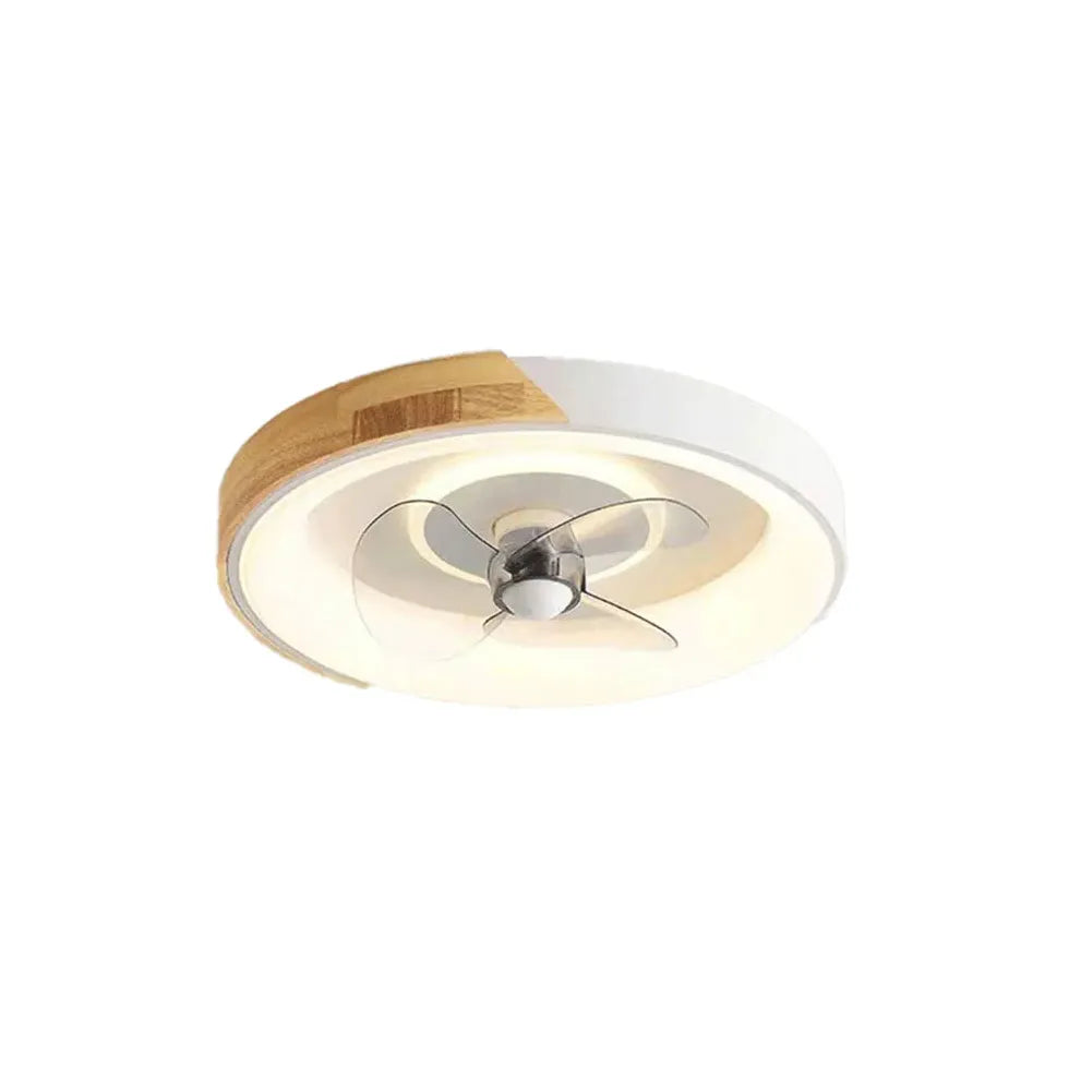 Color-Block Round Ceiling Fan with Light