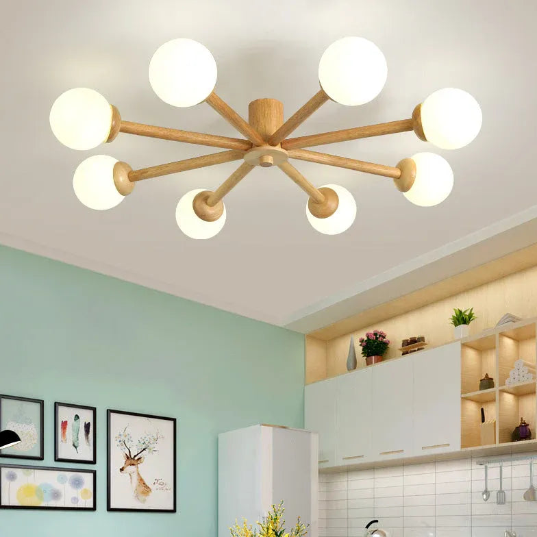 Radioactive Bulls Wooden Flush Ceiling Lights