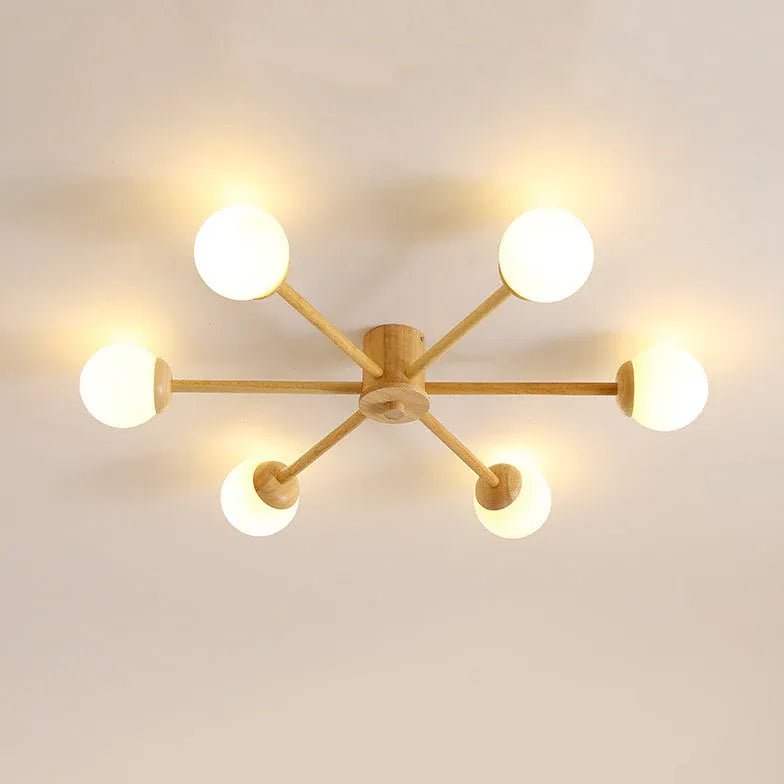 Radioactive Bulls Wooden Flush Ceiling Lights