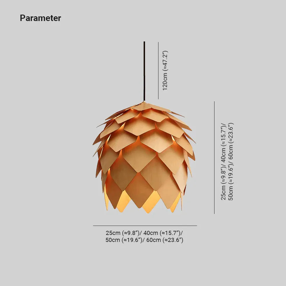 Pinecone-Shaped Warm-Toned Pendant Light for Living Room