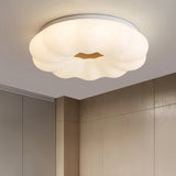 Lámpara de techo flores LED regulable blanca para dormitorio moderno