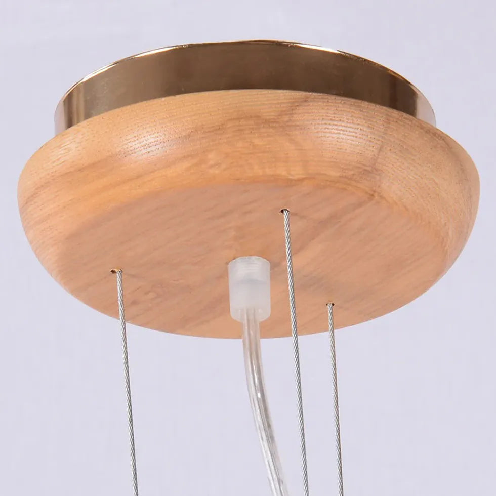 Lamparas de madera techo diseño creativo estilo nórdico