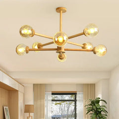 Lamparas colgantes de madera LED estilo natural