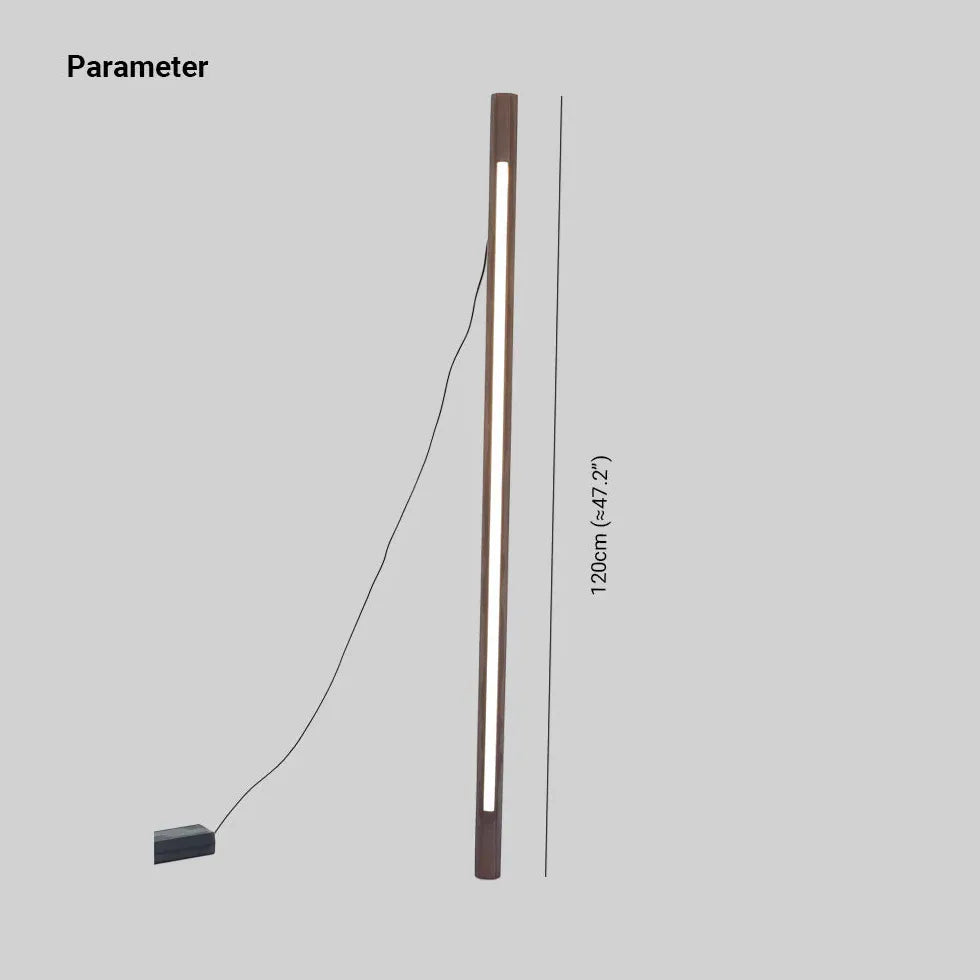 Lámpara de pie de esquina de madera alargada 