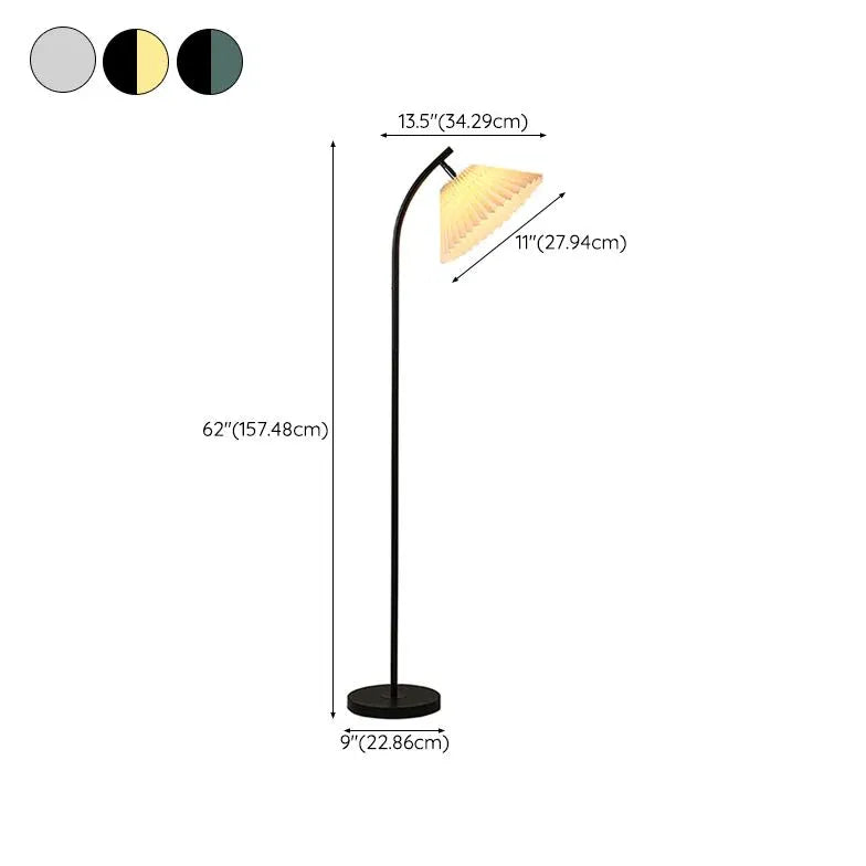 Lámpara de pie minimalista moderna en forma de arco de color negro 