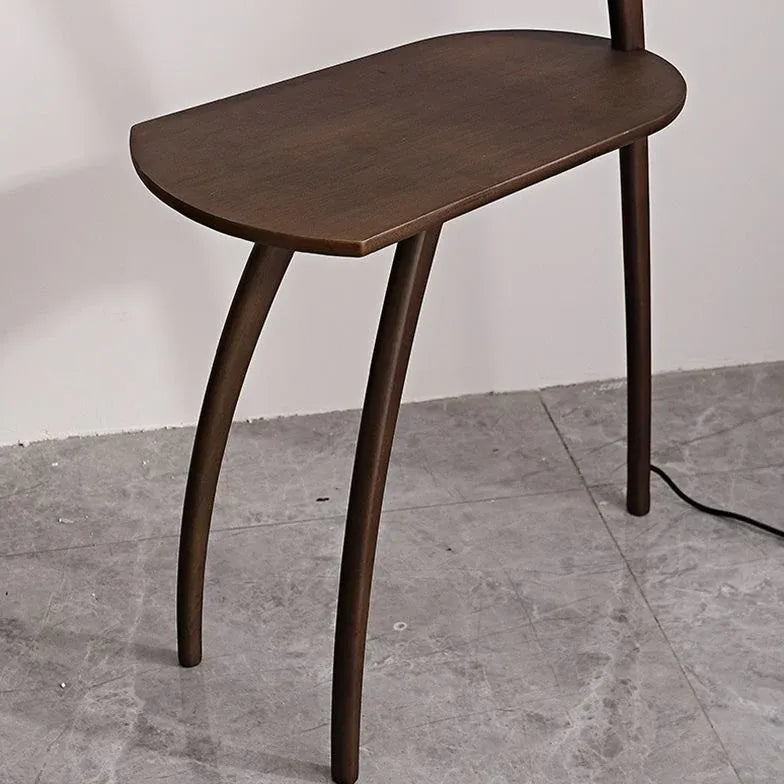 Brown Tripod Floor Lamp with Round Lampshade