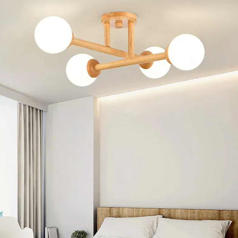 Triangle Interlacing Bedroom Wooden Flush Ceiling Lights