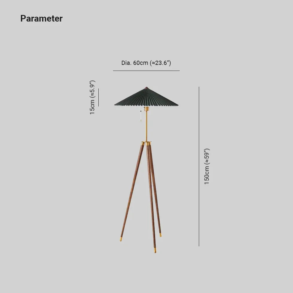 Umbrella-Shaped Folding Tripod Floor Lamp