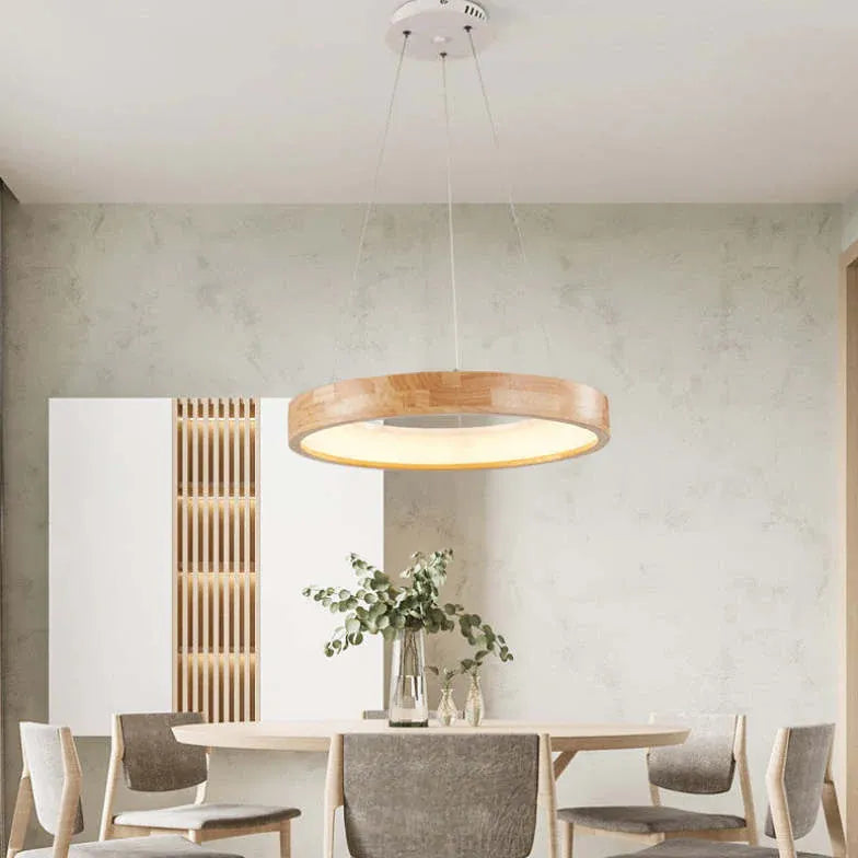 Ozawa Modern Ring Wood Pendant Light