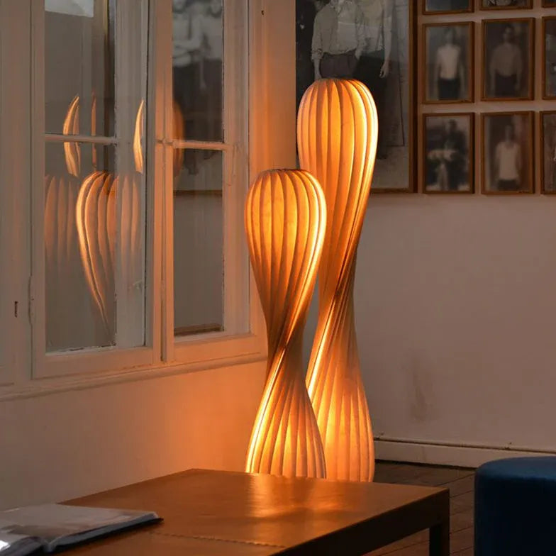 Streamlined Twisted Gradient Floor Lamp