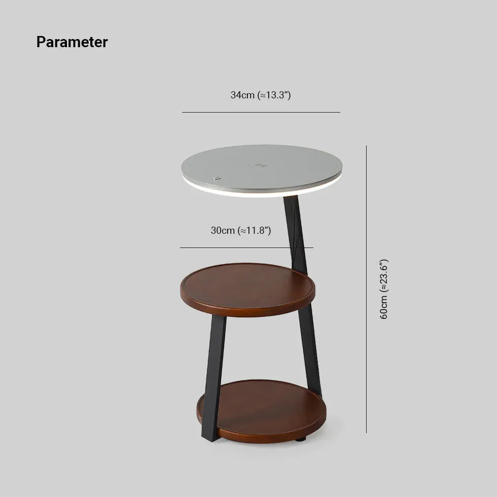 Lámpara de pie de escritorio circular con mesa 