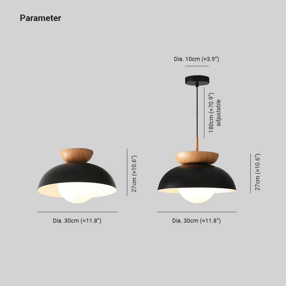 Lámpara colgante LED de doble semiesfera para dormitorio