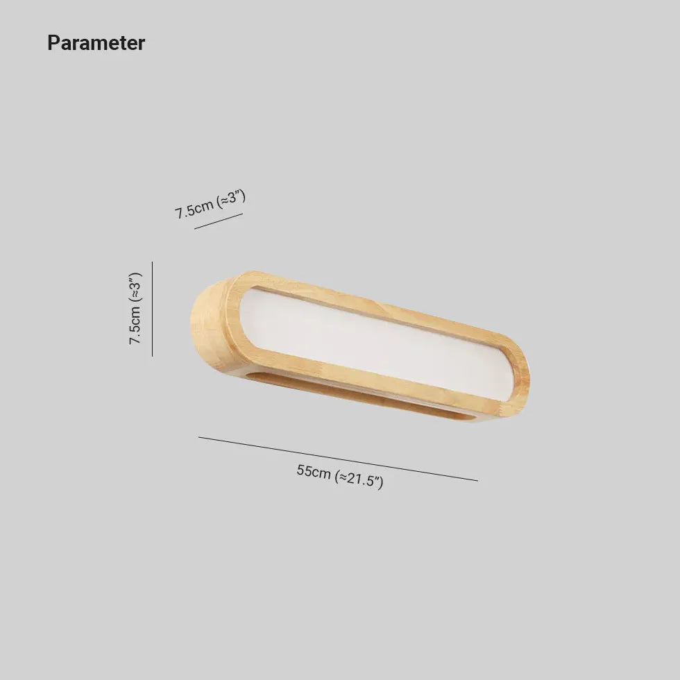 Luces LED para espejo de madera con tiras largas 
