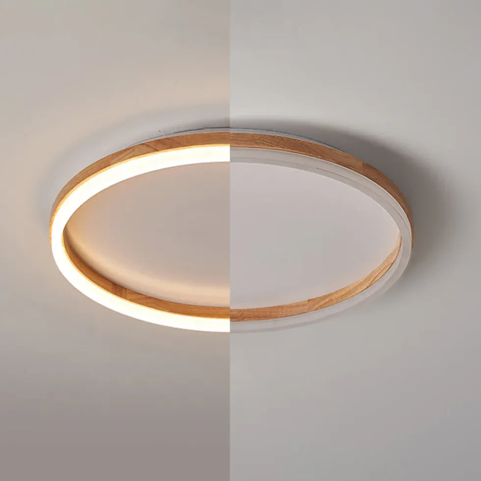 Lamparas de techo led redondas diseño minimalista en madera