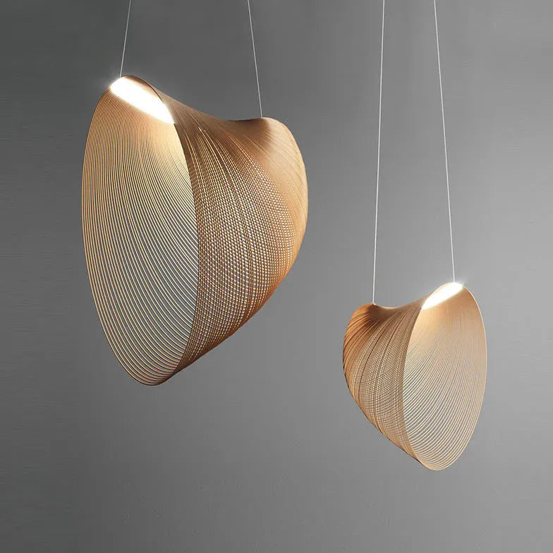 Shell Spiral Vintage Wooden Pendant Light