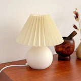 Rattan Paper Pleated Natural Table Lamp