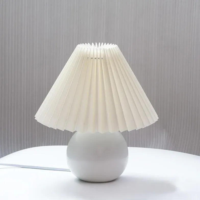 Rattan Paper Pleated Natural Table Lamp