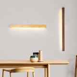 Brown Wooden Linear Led Modern Wall Lights