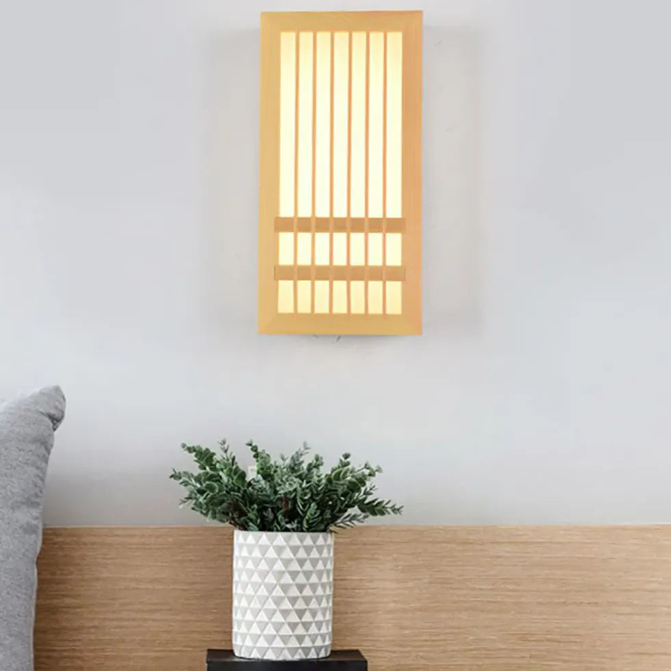 Japanese Style Wooden Bedroom Wall Lights