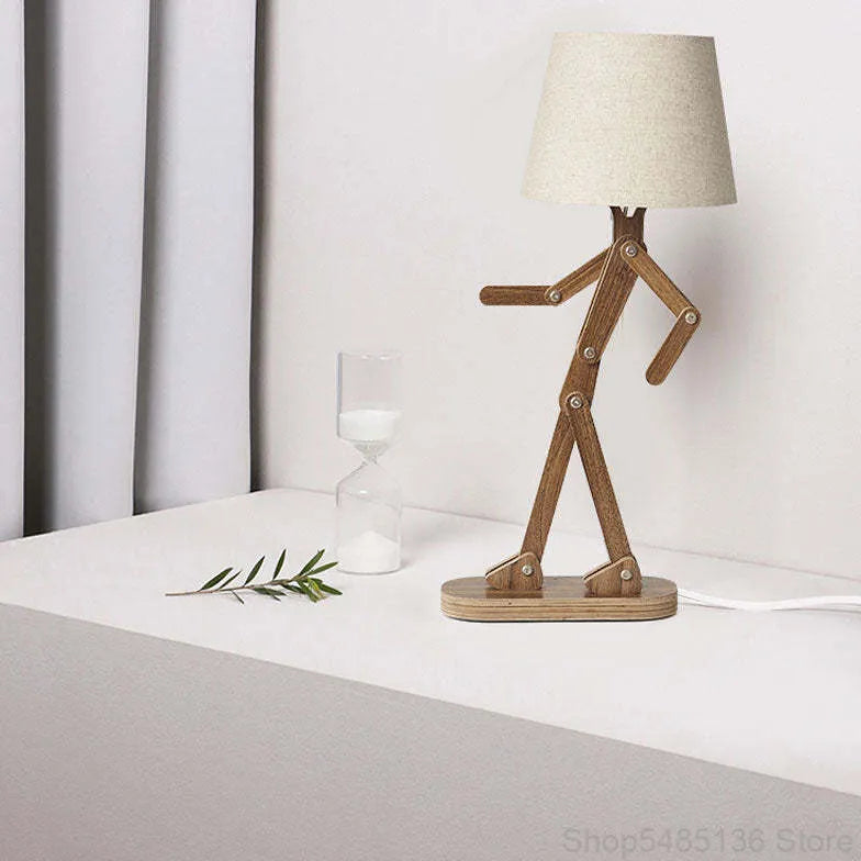 Wooden Adjustable Figurine Floor Lamp