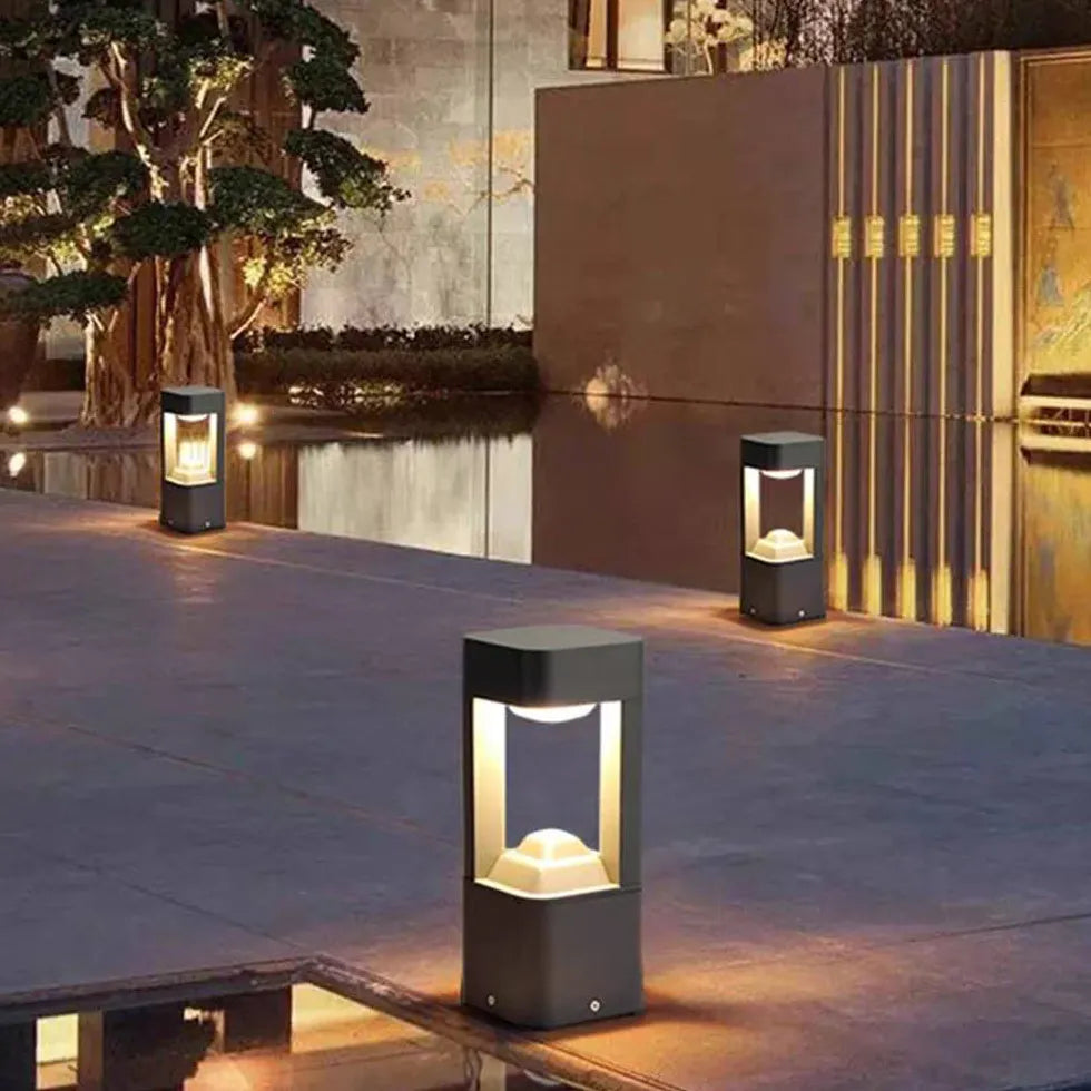 Triangular Black Led Outdoor Bollard Lights