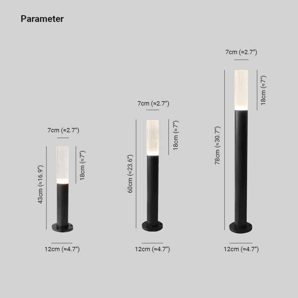 Luz de Poste LED para Exterior Negra con Protección IP65