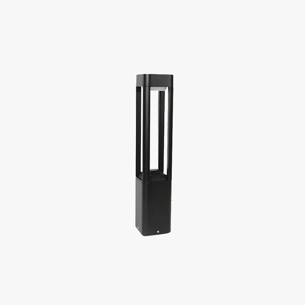 Sensor Black Hollow Rectangular Outdoor Bollard Lights