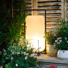 Lámpara de Pie LED Solar Estilo Farol para Exterior