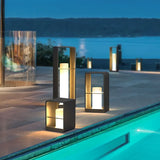 Cylinder Lantern Black Outdoor Floor Lamps