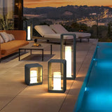 Cylinder Lantern Black Outdoor Floor Lamps