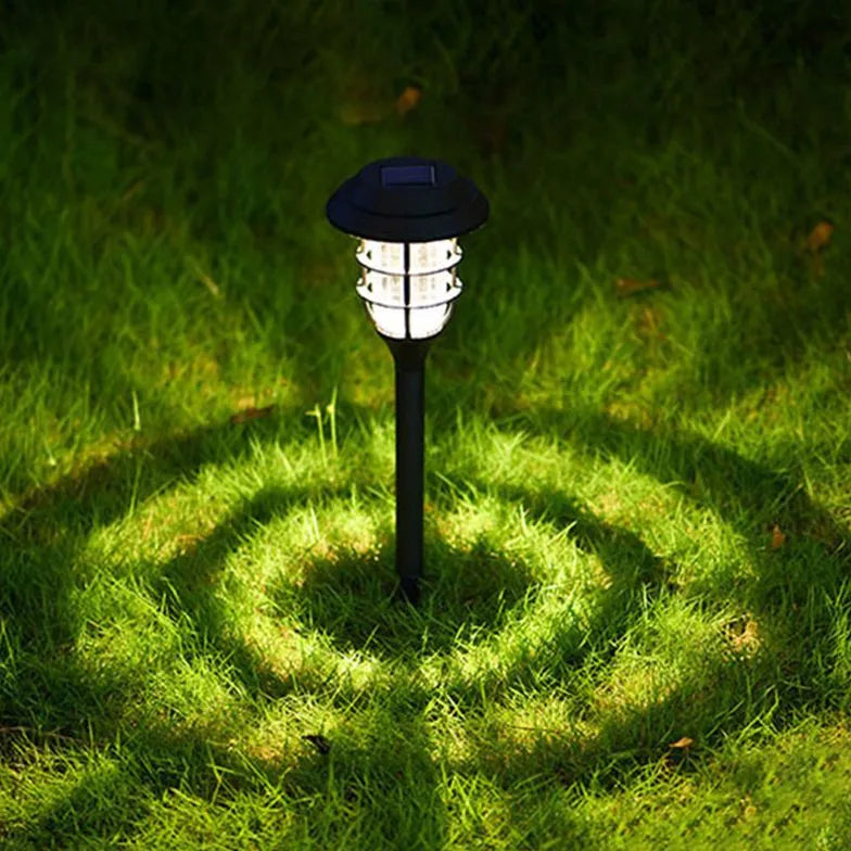 Caged Pin Solar Garden Bollard Lights