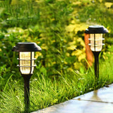 Caged Pin Solar Garden Bollard Lights