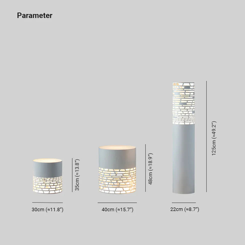 Lámparas de Pie Blancas Modernas con Protección IP65 para Exteriores