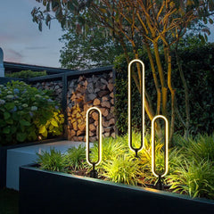 Luces decorativas exterior jardín de pie ovalada para exteriores
