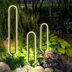 Luces decorativas exterior jardín de pie ovalada para exteriores