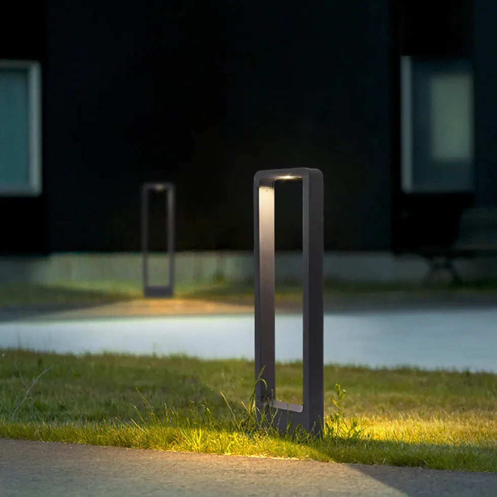 Farolas de Exterior Modernas Negras con Iluminación LED para Jardín