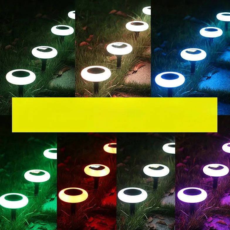 Luces solares para suelo de exterior con anillo blanco RGB 