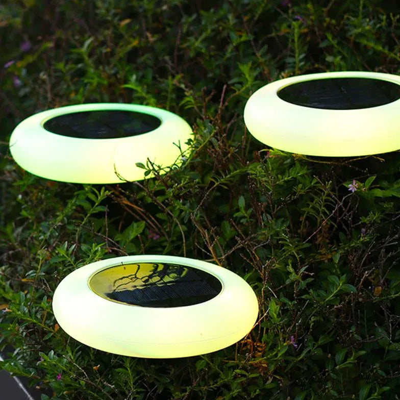 Luces solares para suelo de exterior con anillo blanco RGB 