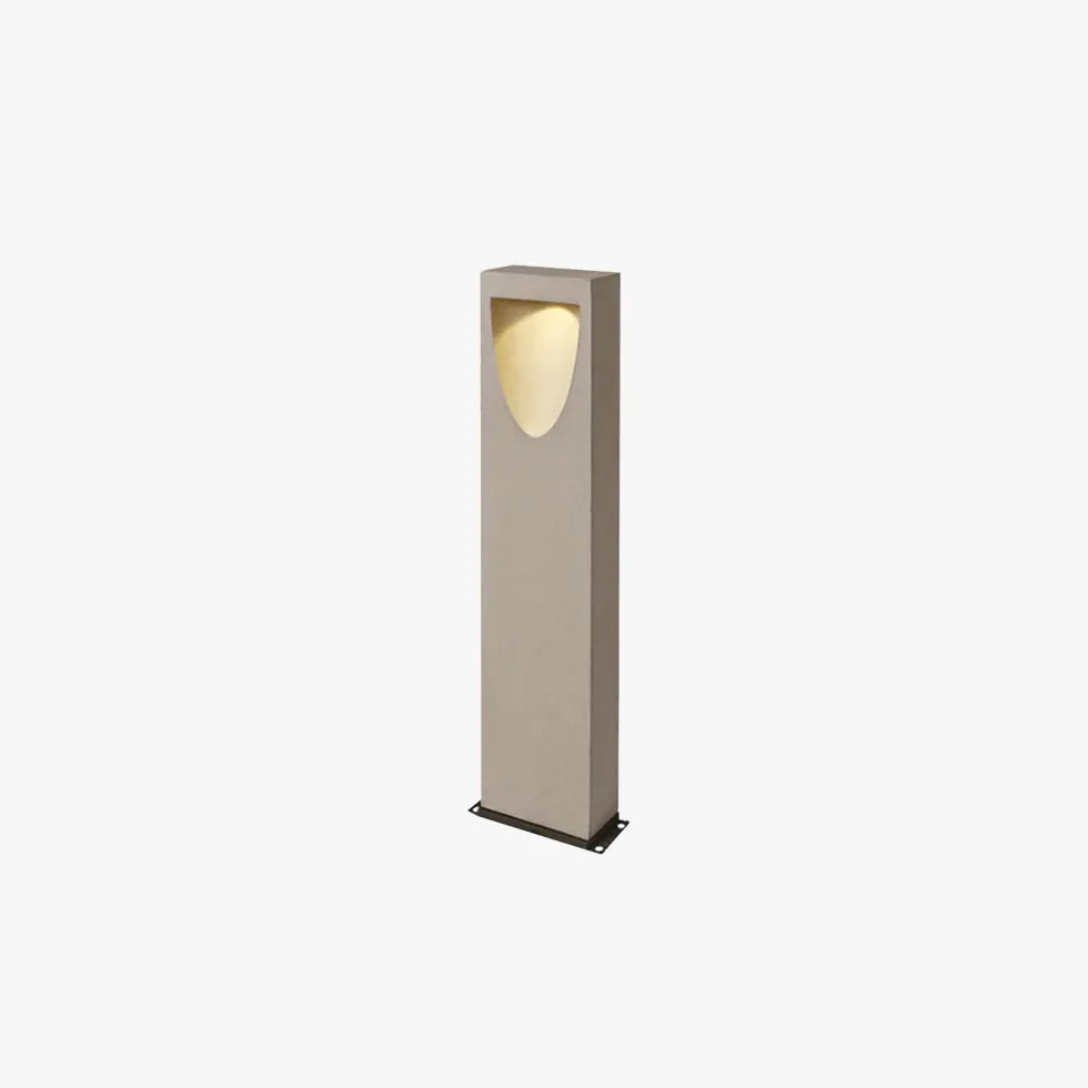 Rectangular Stone Garden Bollard Lights