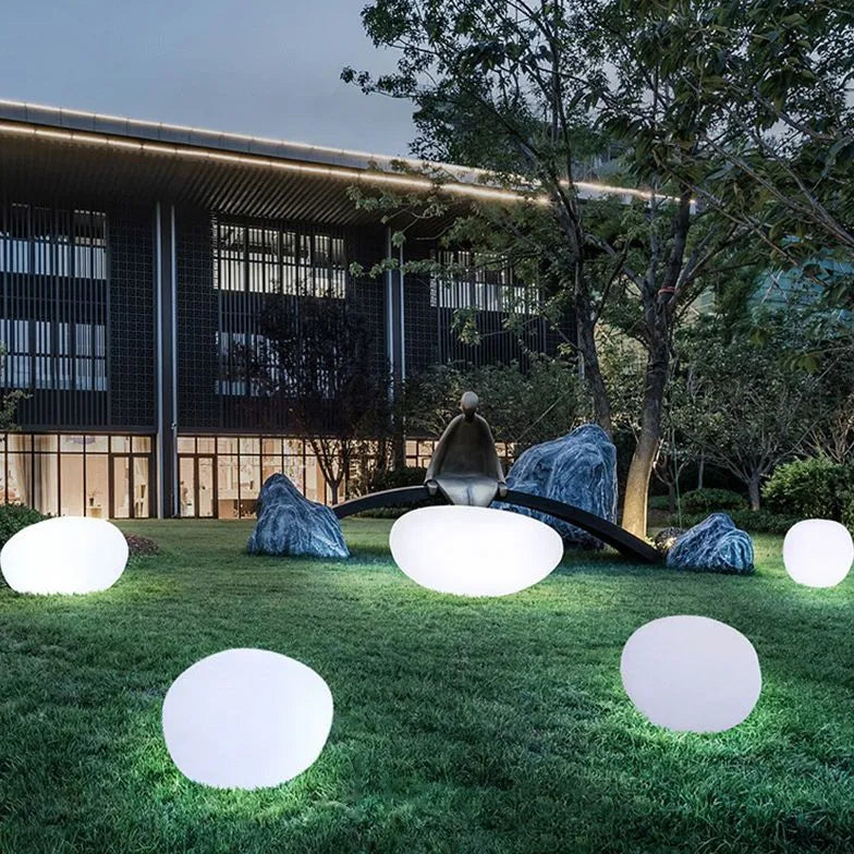 Lámparas de pie LED para exterior con forma de guijarro 