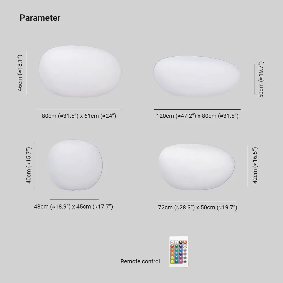 Lámparas de pie LED para exterior con forma de guijarro 