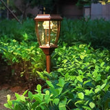 Lámpara de Estaca para Jardín Solar LED de Vidrio Tipo Farol