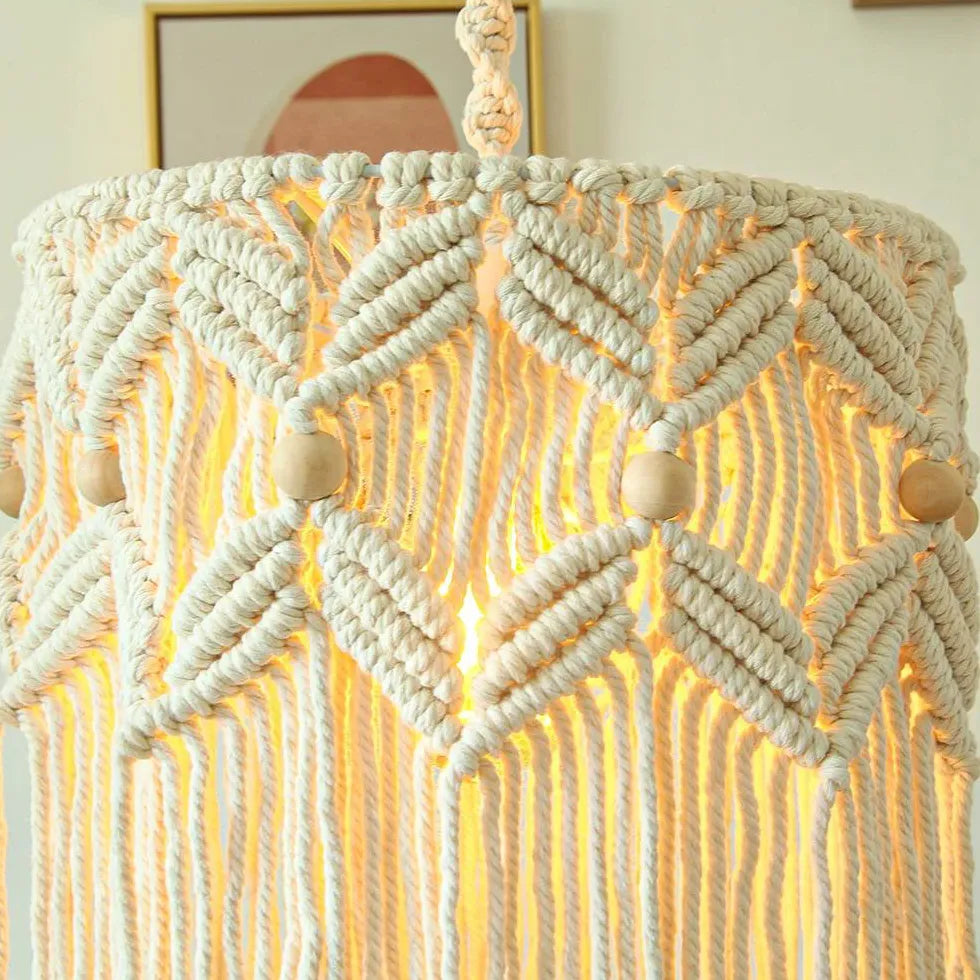 Handwoven Lampshade Bohemian Floor Lamp