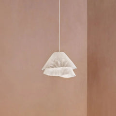 Lámparas colgantes con pantalla de tela color blanco