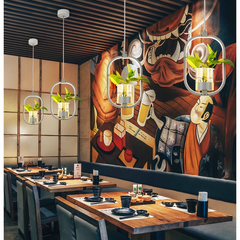 Lámpara Colgante con Plantas LED Moderna Ovalada para Comedor
