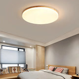 Plafón de techo redondo de madera LED nórdico para dormitorio
