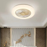Ventilador de techo redondo con luz led moderno silencioso y con temporizador para dormitorio