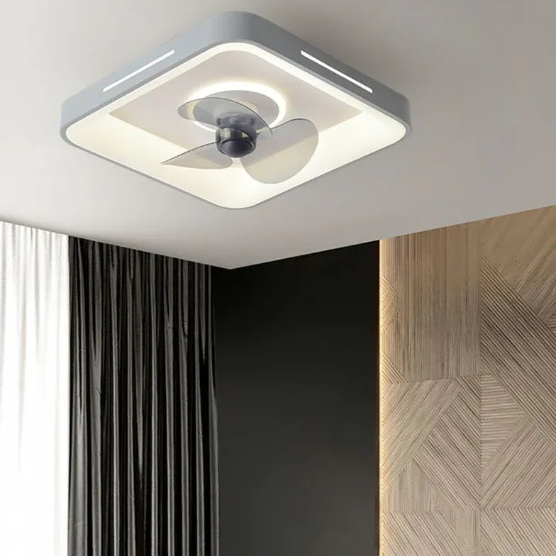 Square Three-Blade Ceiling Fan with Light