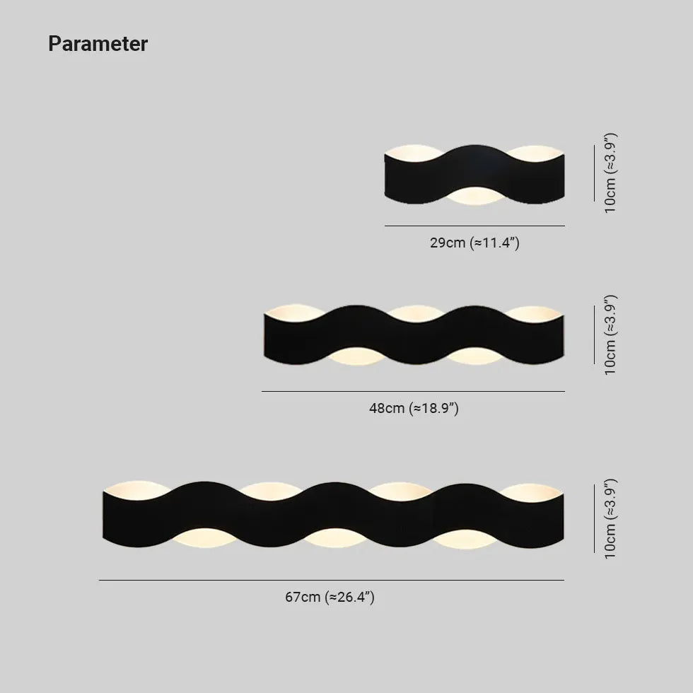 Lámpara de pared minimalista moderna ondulada 